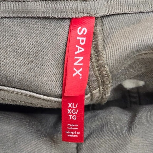 Spanx Size XL Stretch Twill Straight Leg Pant Olive Green Pull-On Stretch 20399R - Picture 4 of 9